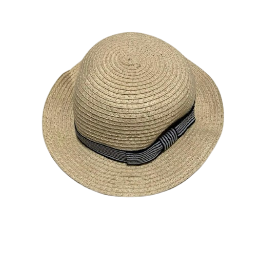 【Nishimatsuya】Kids Elegant Striped Bow Braid Straw Hat