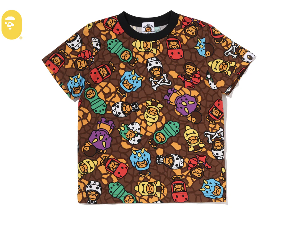 【BAPE童裝】0711發售 MILO MULTI DINOSAURS PATTERN TEE