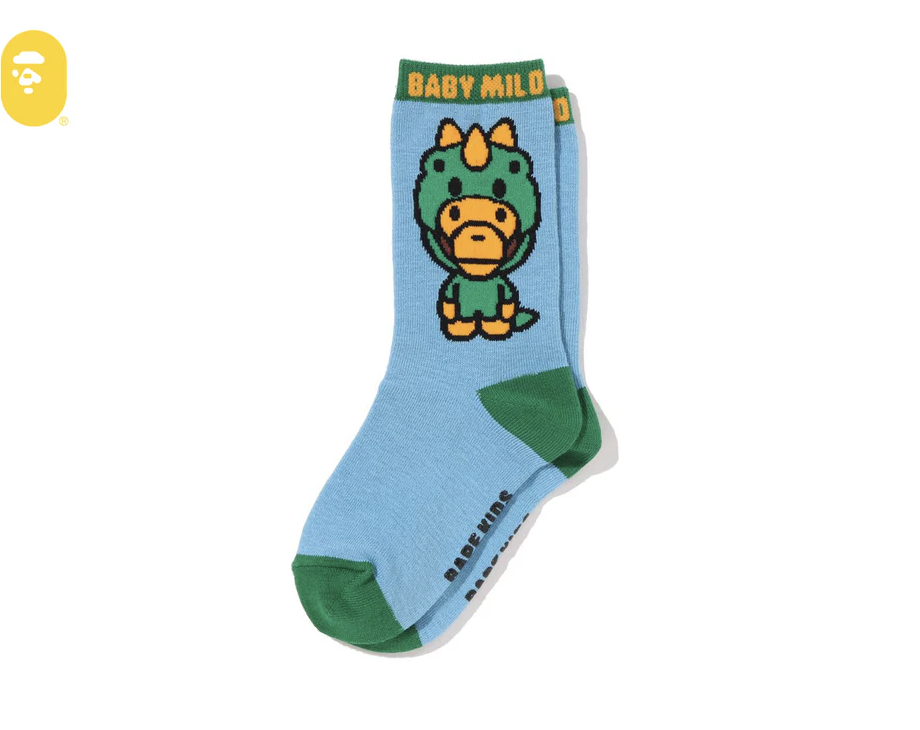 【BAPE童裝】0711發售 BABY MILO DINOSAURS SOCKS