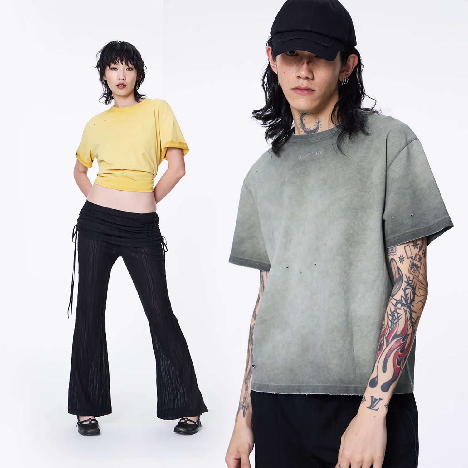 【車庫服飾】SILVER NINE Cropped Dyed Logo Tee 短版破壞染色logo T / FRAGMENTS-010