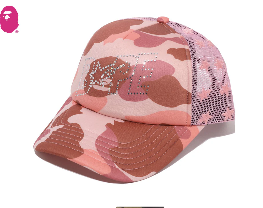 【BAPE配件】0711發售 水鑽1ST CAMO CRYSTAL STONE BAPE STA LOGO MESH CAP
