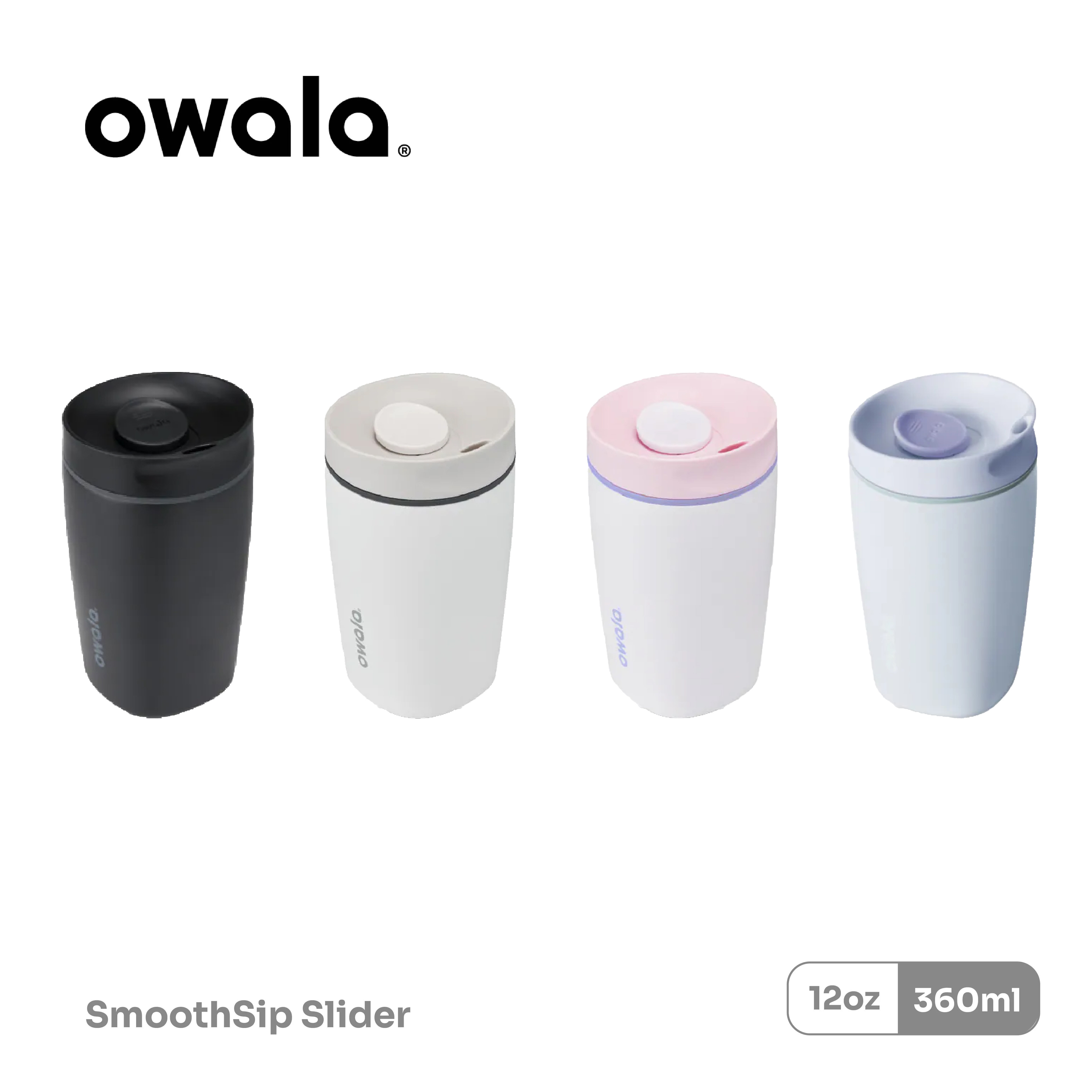 Owala® SmoothSip Slider 360ml / 12oz 不鏽鋼咖啡杯