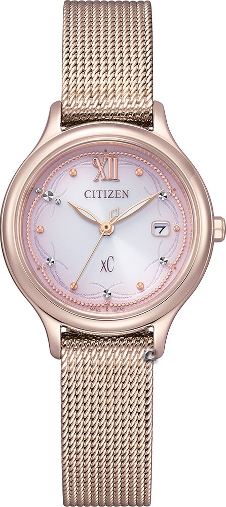 萬年鐘錶 - Citizen 星辰錶  XC  花曜日限定版玫瑰金光動能女錶 EW2638-56Z 錶徑28MM