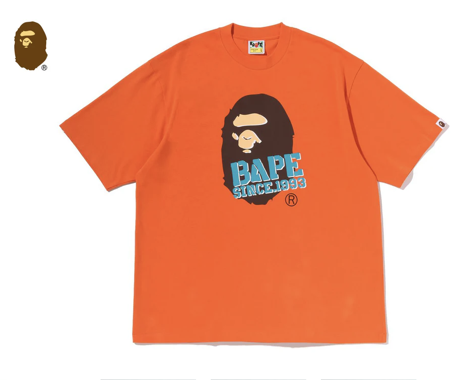 【BAPE男生】0711發售 寬版 STENCIL FONT APE HEAD RELAXED FIT TEE