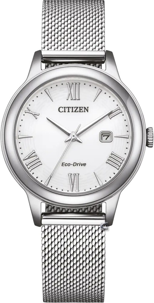 萬年鐘錶 - Citizen 星辰錶   優雅白面光動能米蘭錶帶女錶 EW2621-75A  錶徑31.5MM