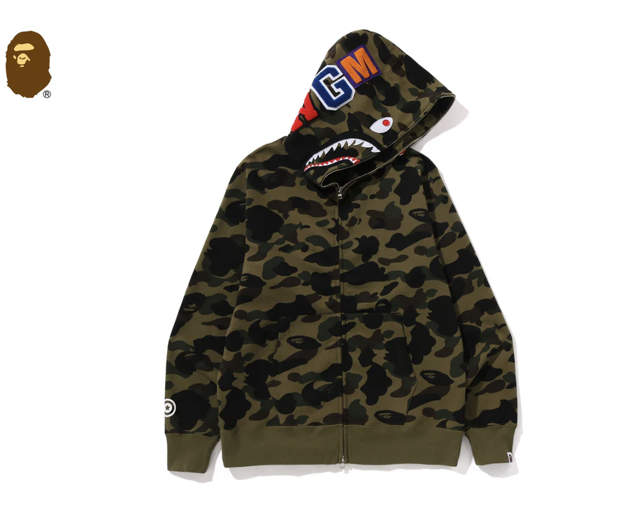 【BAPE男生】0711發售 帽夾1ST CAMO SHARK FULL ZIP HOODIE