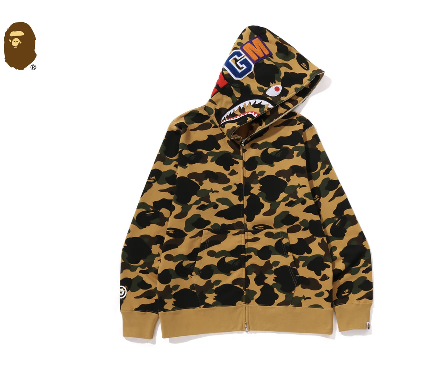 【BAPE男生】0711發售 帽夾1ST CAMO SHARK FULL ZIP HOODIE