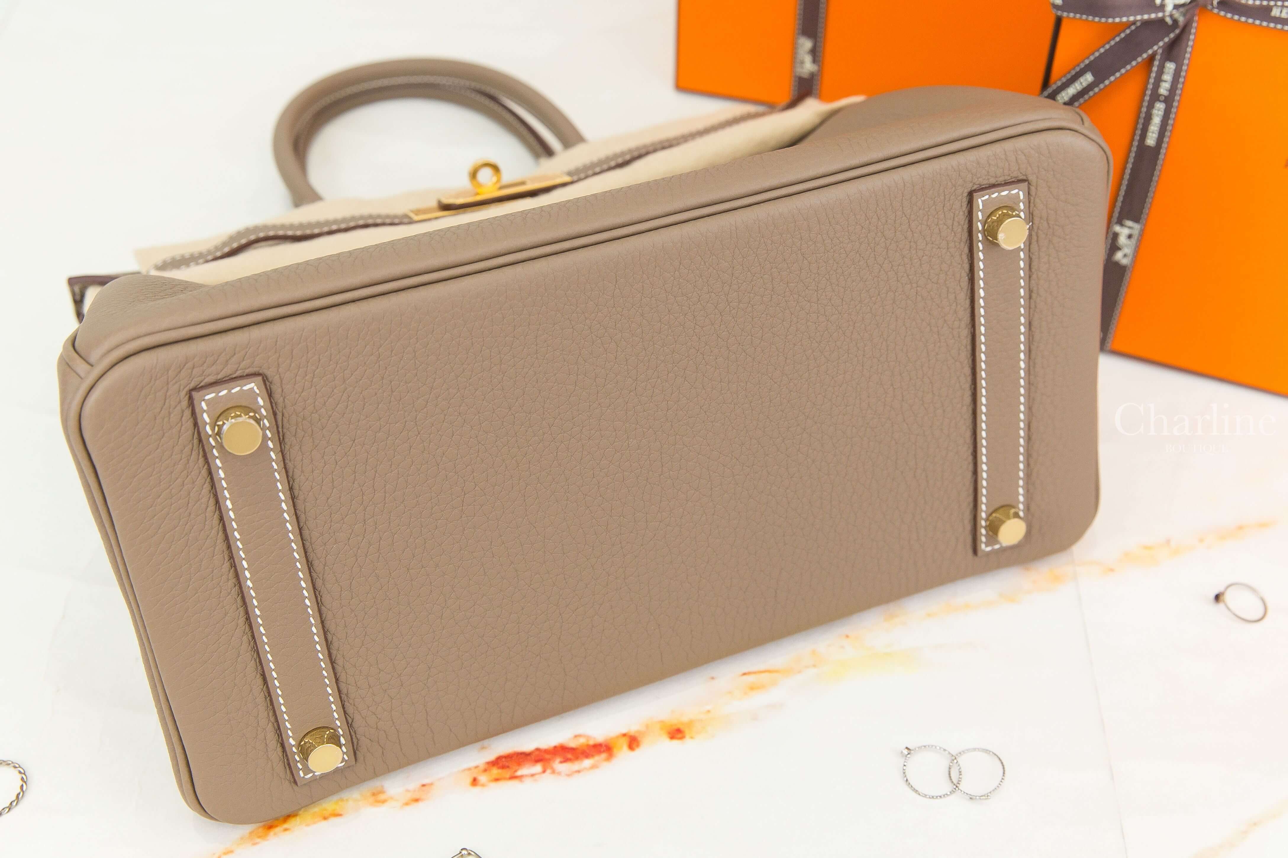 Hermès Birkin 30cm 18 Etoupe Veau Togo 大象灰金釦鉑金包-Charline Boutique 精品代購