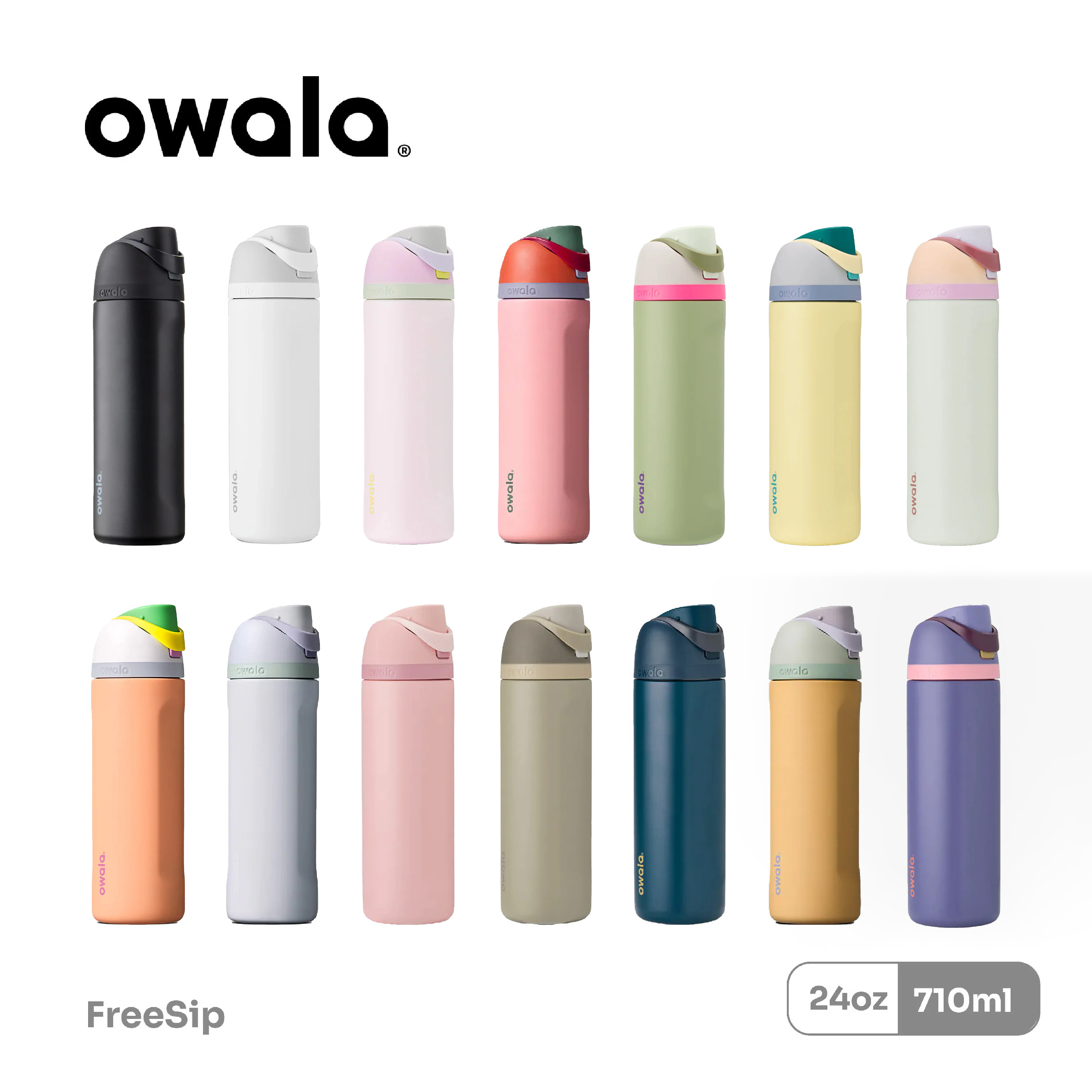 Owala® FreeSip 710ml / 24oz 不鏽鋼吸管保溫瓶