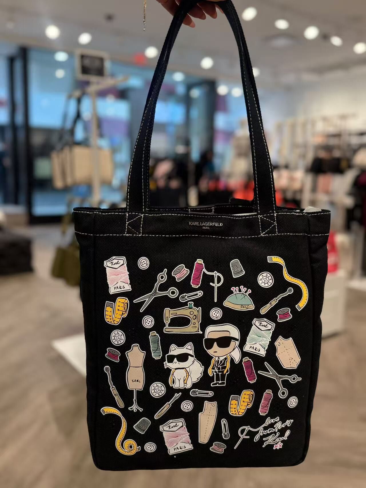 【預購】Karl Lagerfeld H071022 印花托特包 (黑色)