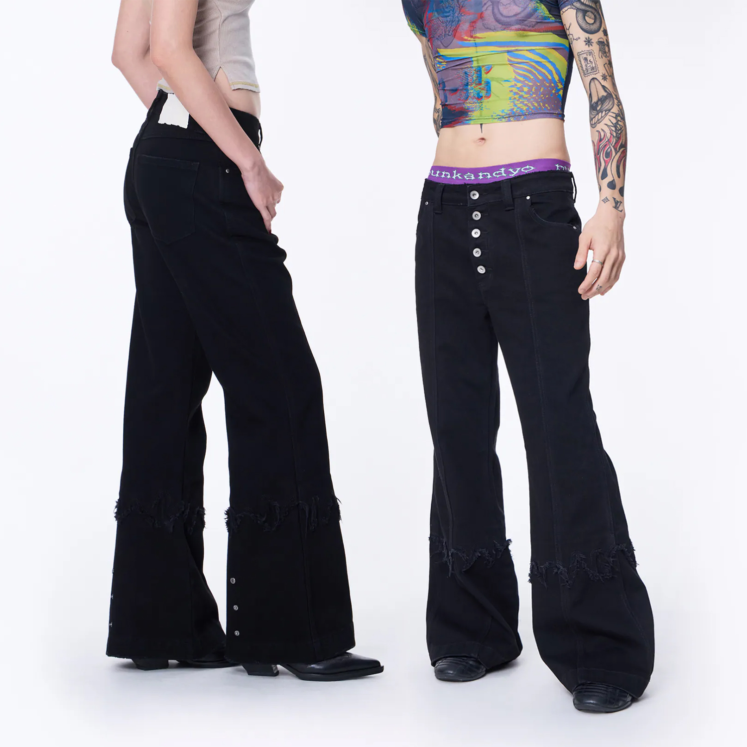 【車庫服飾】SILVER NINE Small Flame Denim Flare Pants 小火焰丹寧喇叭褲 / FRAGMENTS-011
