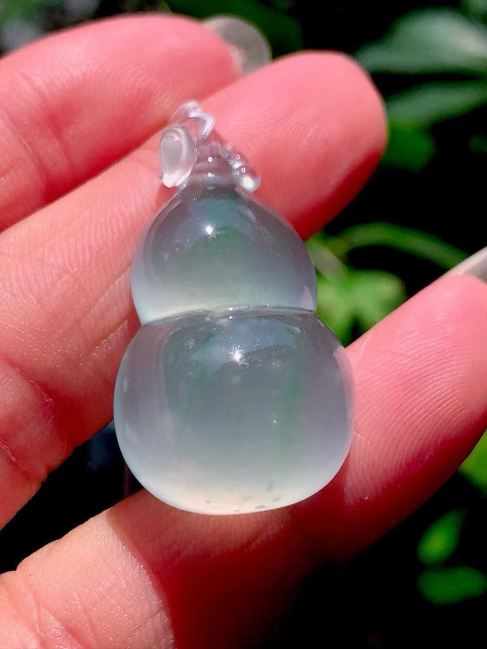 翡翠冰種葫蘆吊墜,天然翡翠A玉, 緬甸玉, Jade, Jadeite