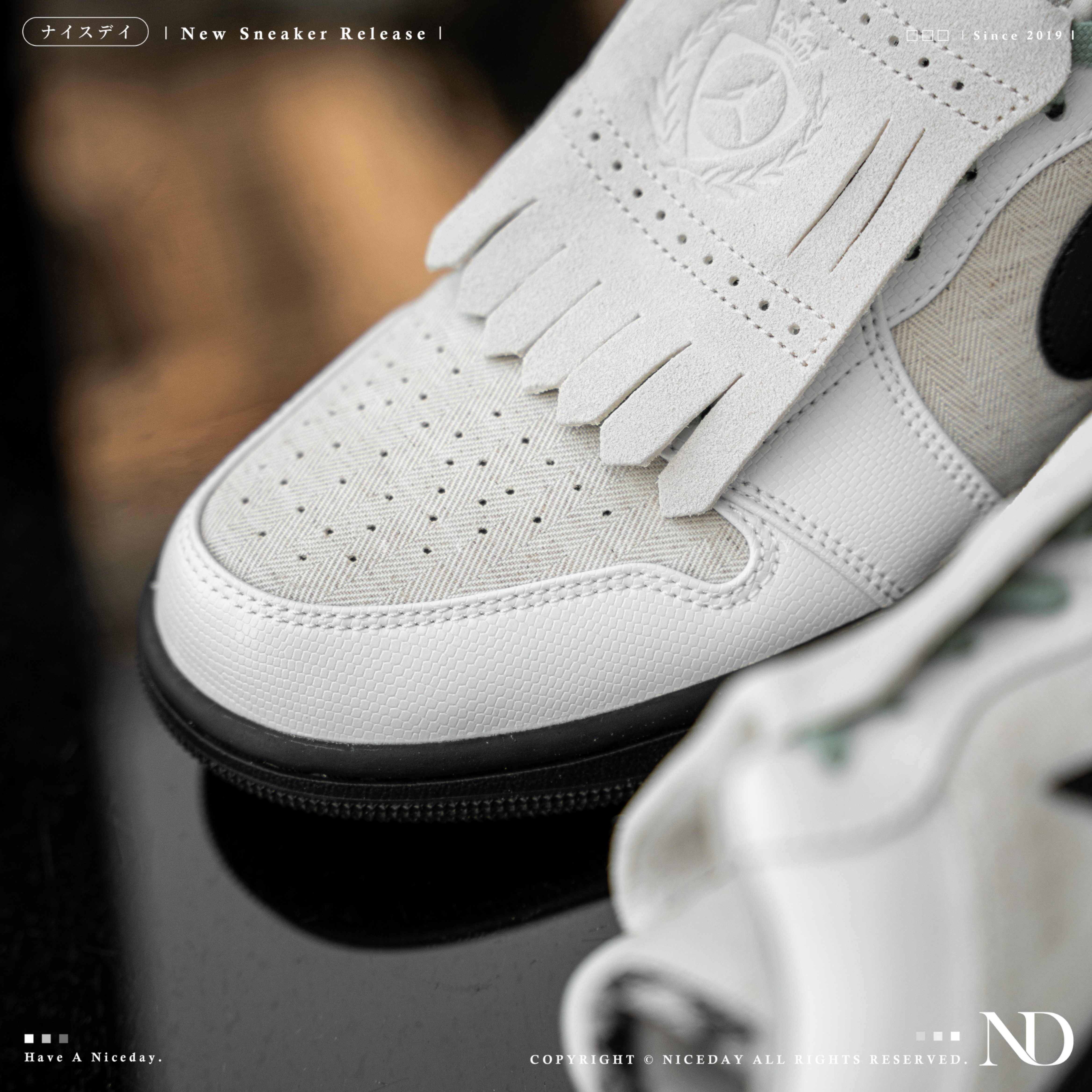NICEDAY 現貨 Nike Air Jordan 1 白黑 黑 復古 流蘇 翻蓋 IW2020-110