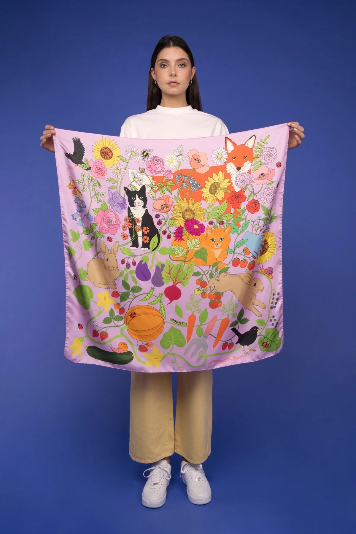 Karen Mabon Silk Scarf Garden of the earthly delights