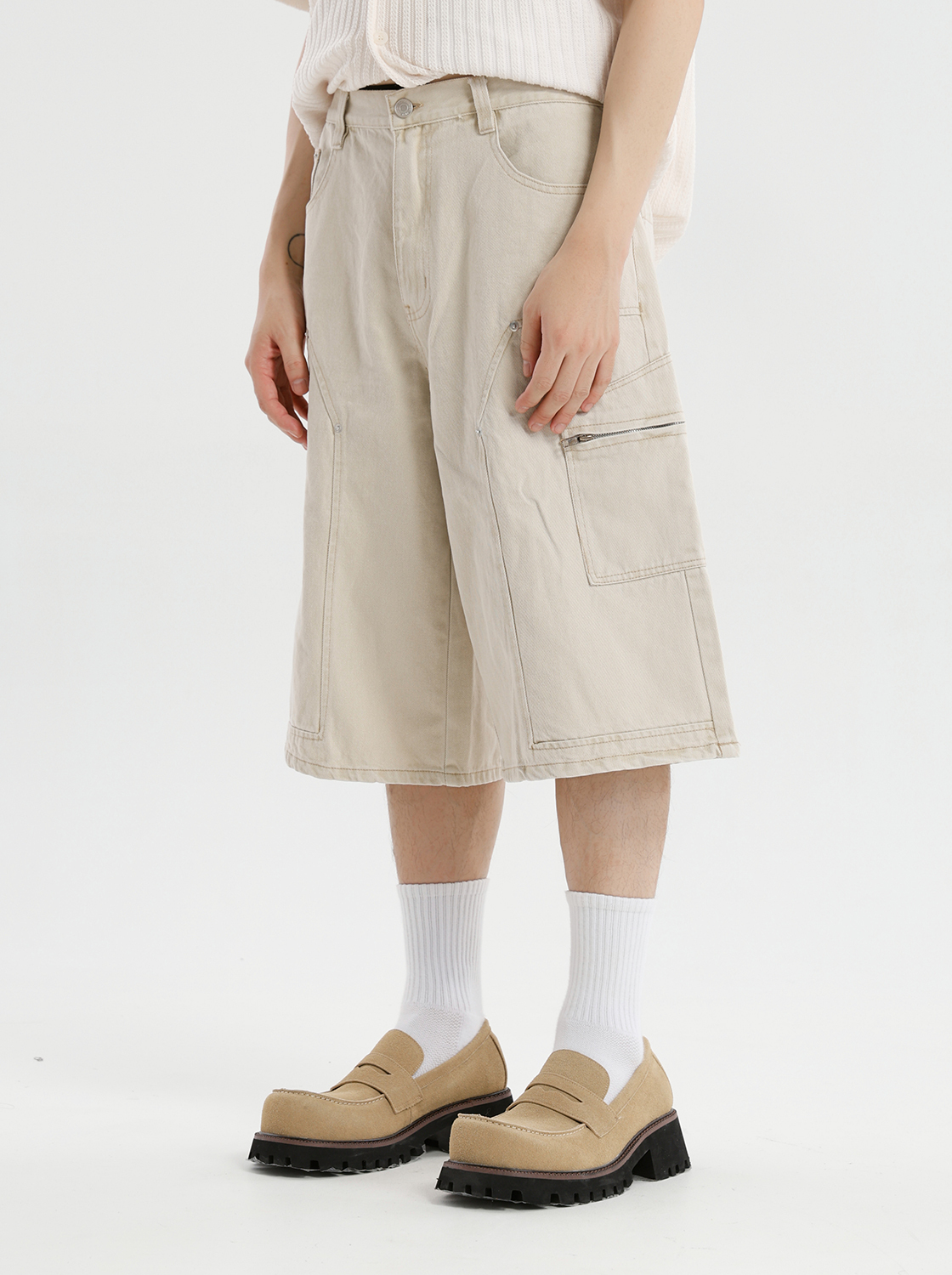 【期間限定】多口袋工裝斜紋短褲
