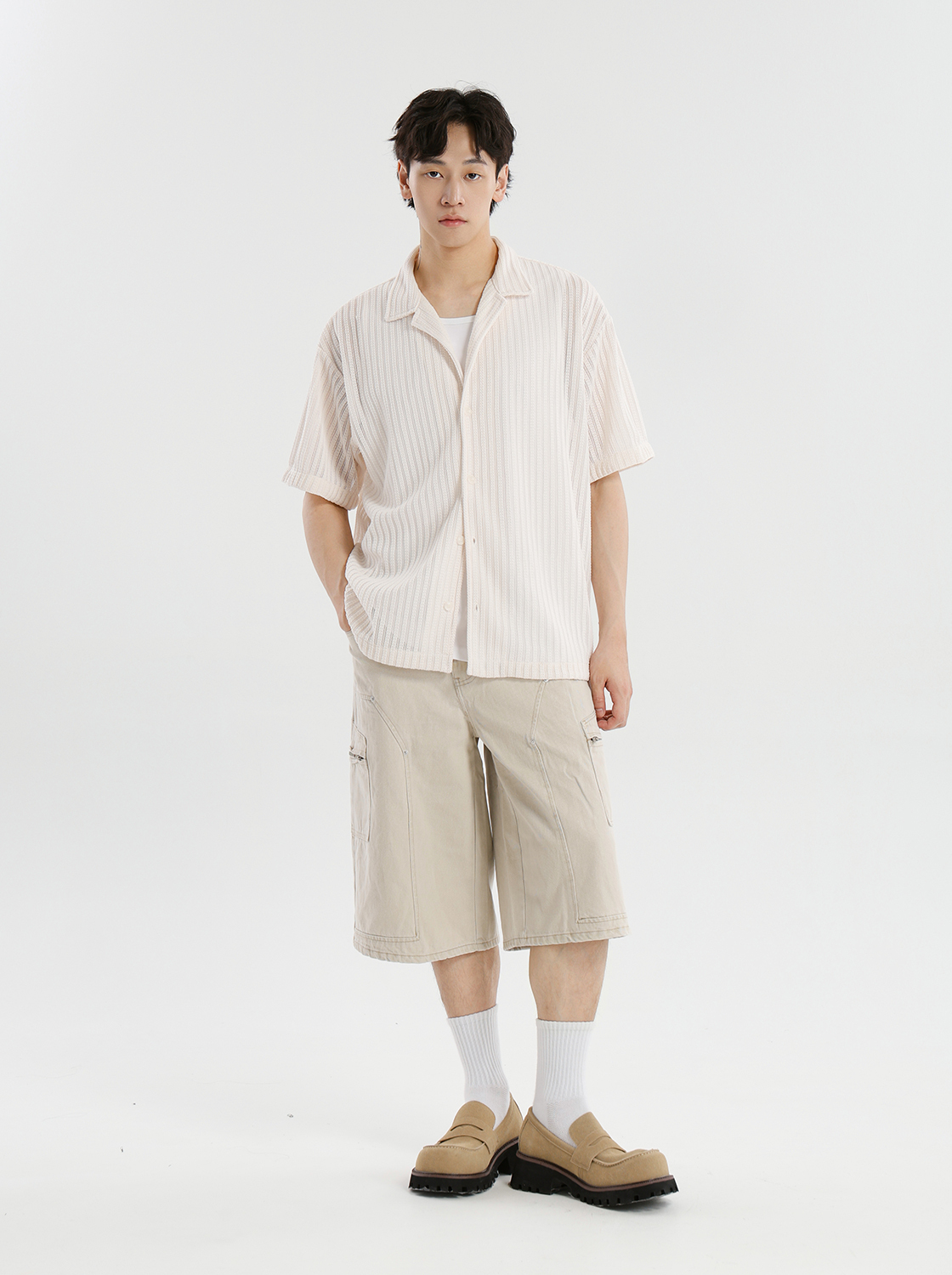 【期間限定】多口袋工裝斜紋短褲