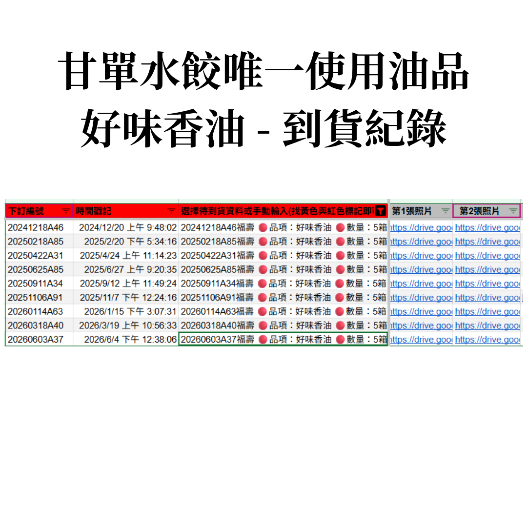 甘單水餃驗收系統