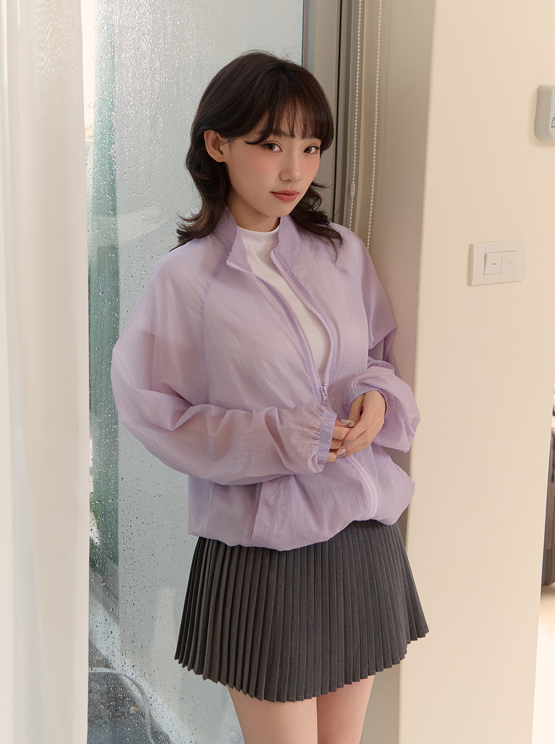 【期間限定】透氣輕量立領長袖外套