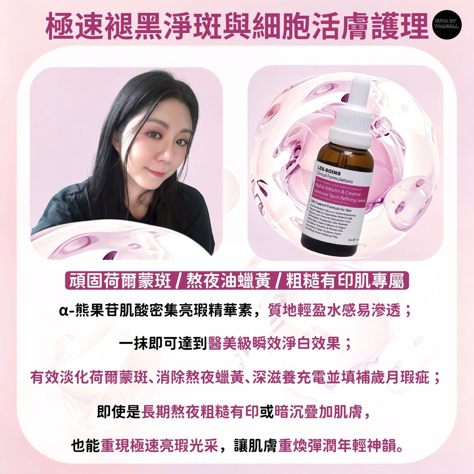(源頭斷黑極光滴) 💎 Les-Soins  α-熊果苷肌酸密集亮瑕精華素 30ml  T400 🧪✨