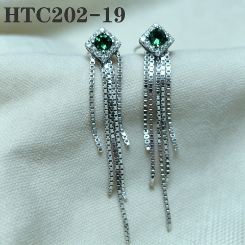 OTH-JJG0710-023 【連盒連證書】S925綠耳釘-HTC202-19 (A23)