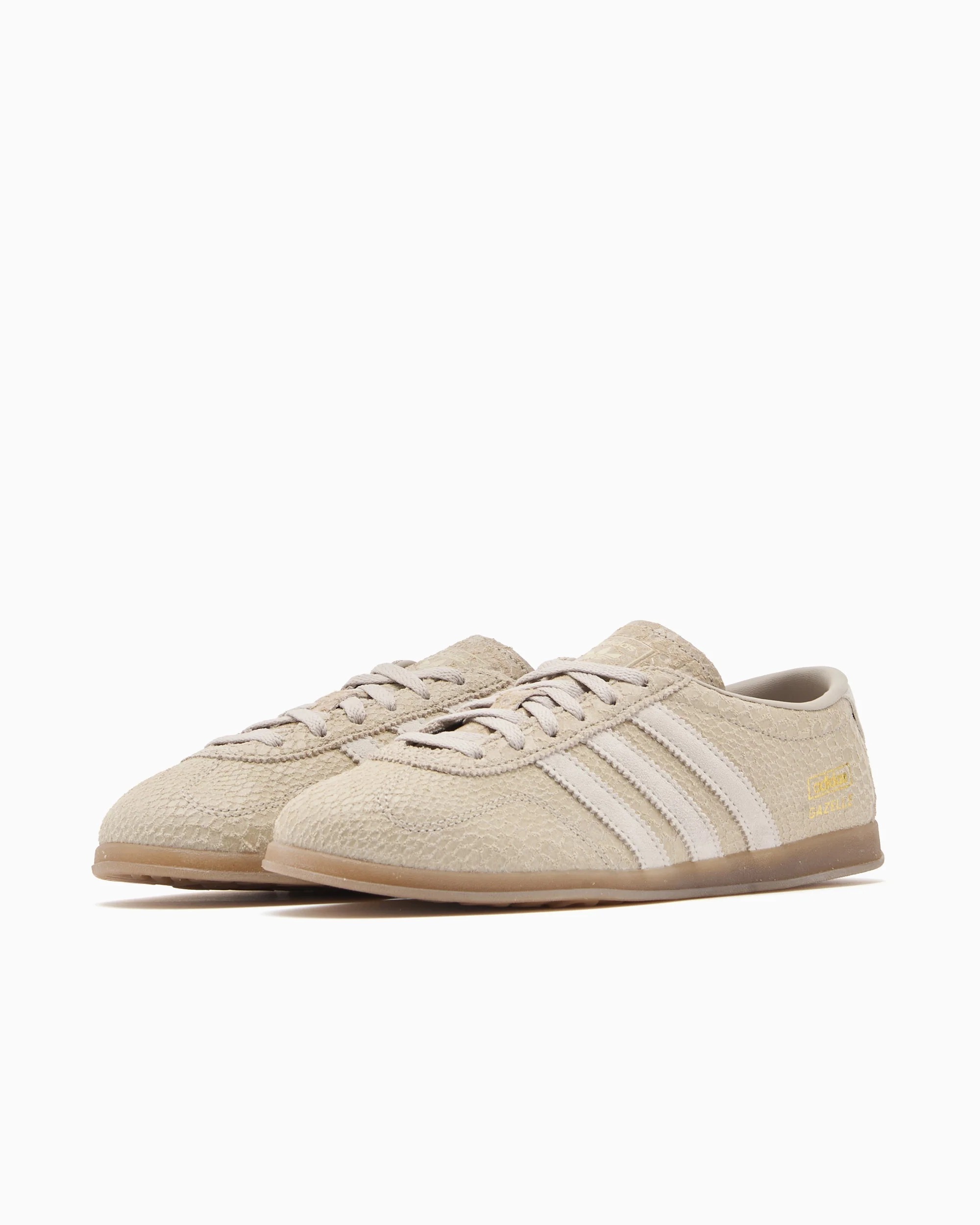 【 adidas GAZELLE LO PRO W 經典鞋款 - 蛇紋棕米 】