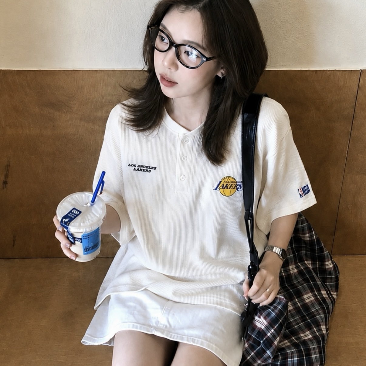 <隨時收單> 日本NBA大折扣‼️華夫格亨利領短袖 刺繡 短T 情侶衣 寬鬆