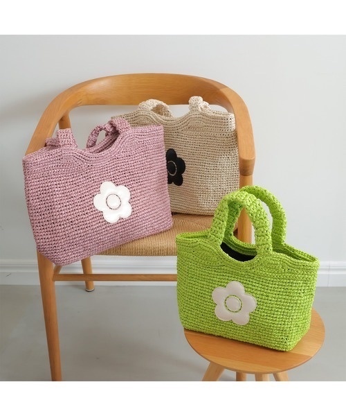 MARY QUANT / Crochet Raffia-like Tote Bag