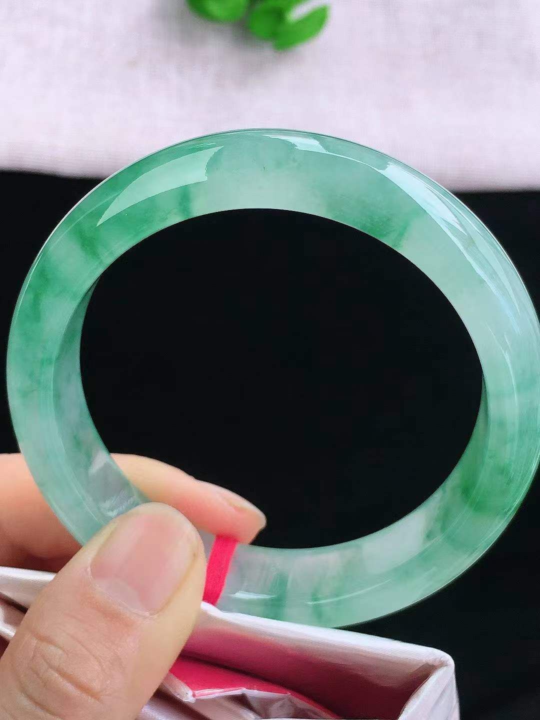 6285843 61mm冰飄花翡翠手鐲 (60-62)