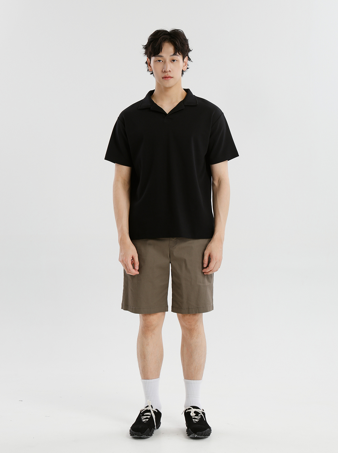 【期間限定】高質感斜紋紋理開襟翻領上衣
