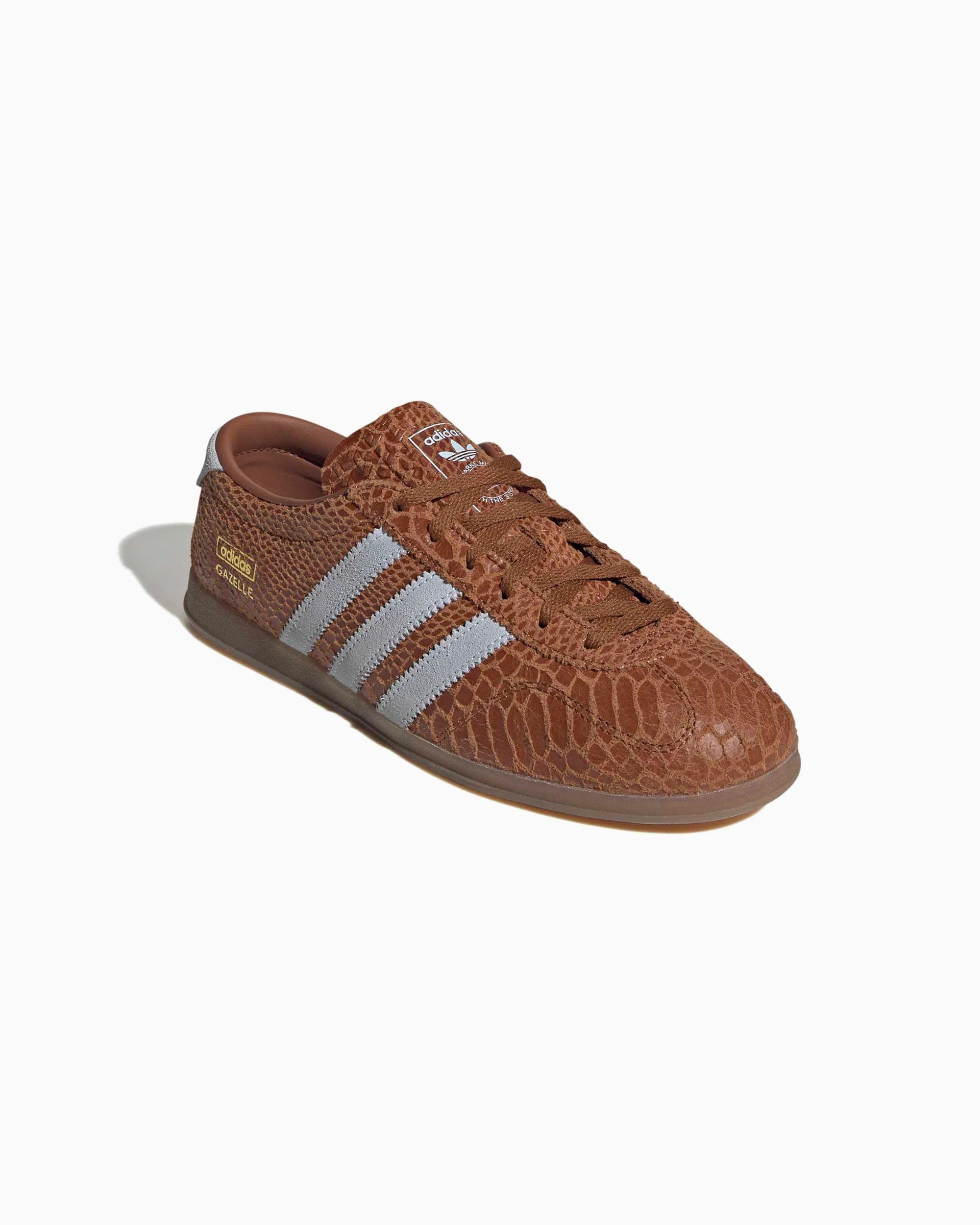 【 adidas GAZELLE LO PRO W 經典鞋款 - 蛇紋暗銅棕 】
