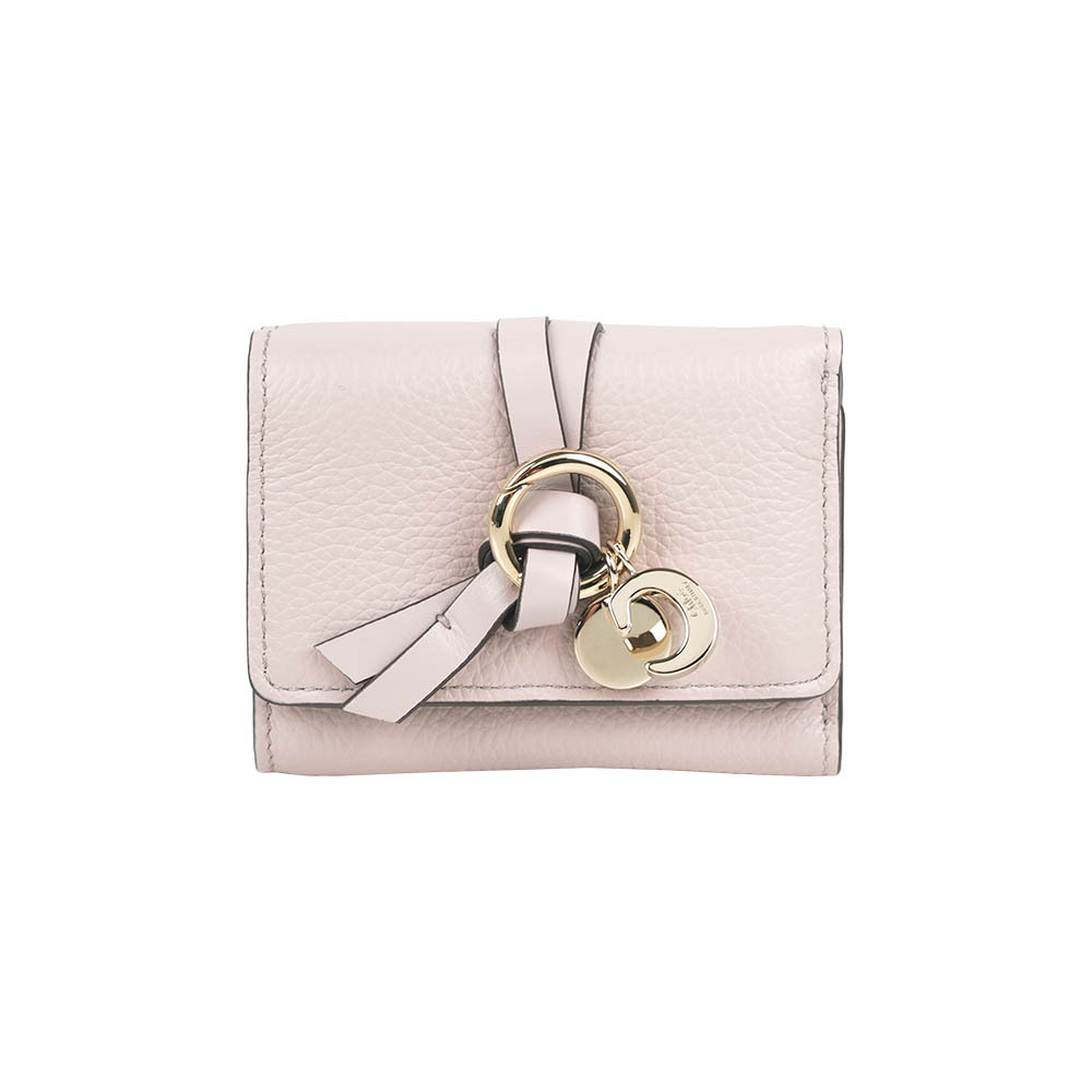 【Chloé】Alphabet C Logo 牛皮迷你三折短夾(灰色)
