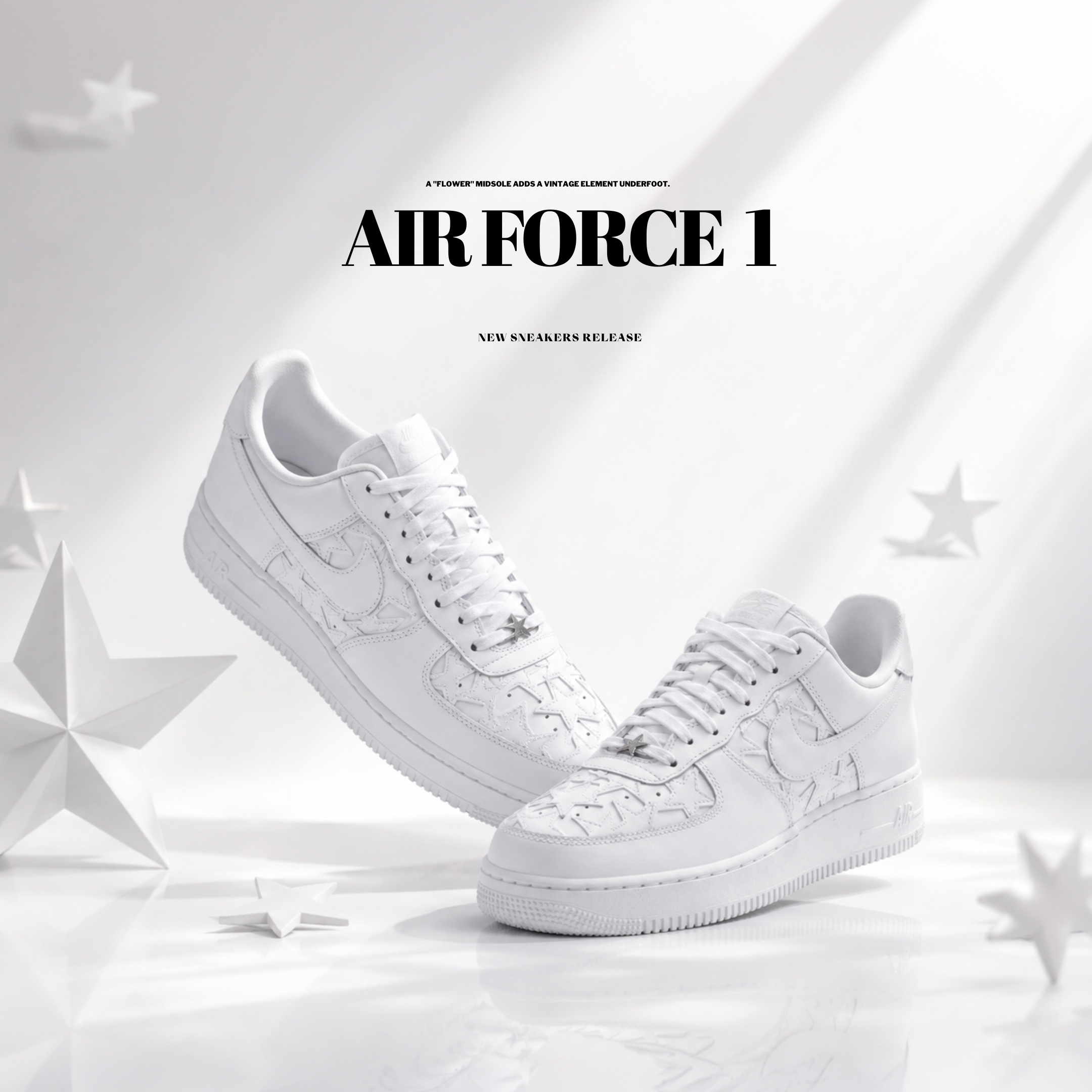 NICEDAY 代購 Nike Air Force 1 Low 星星 星型 日本限定 白 純白 IM5750-100