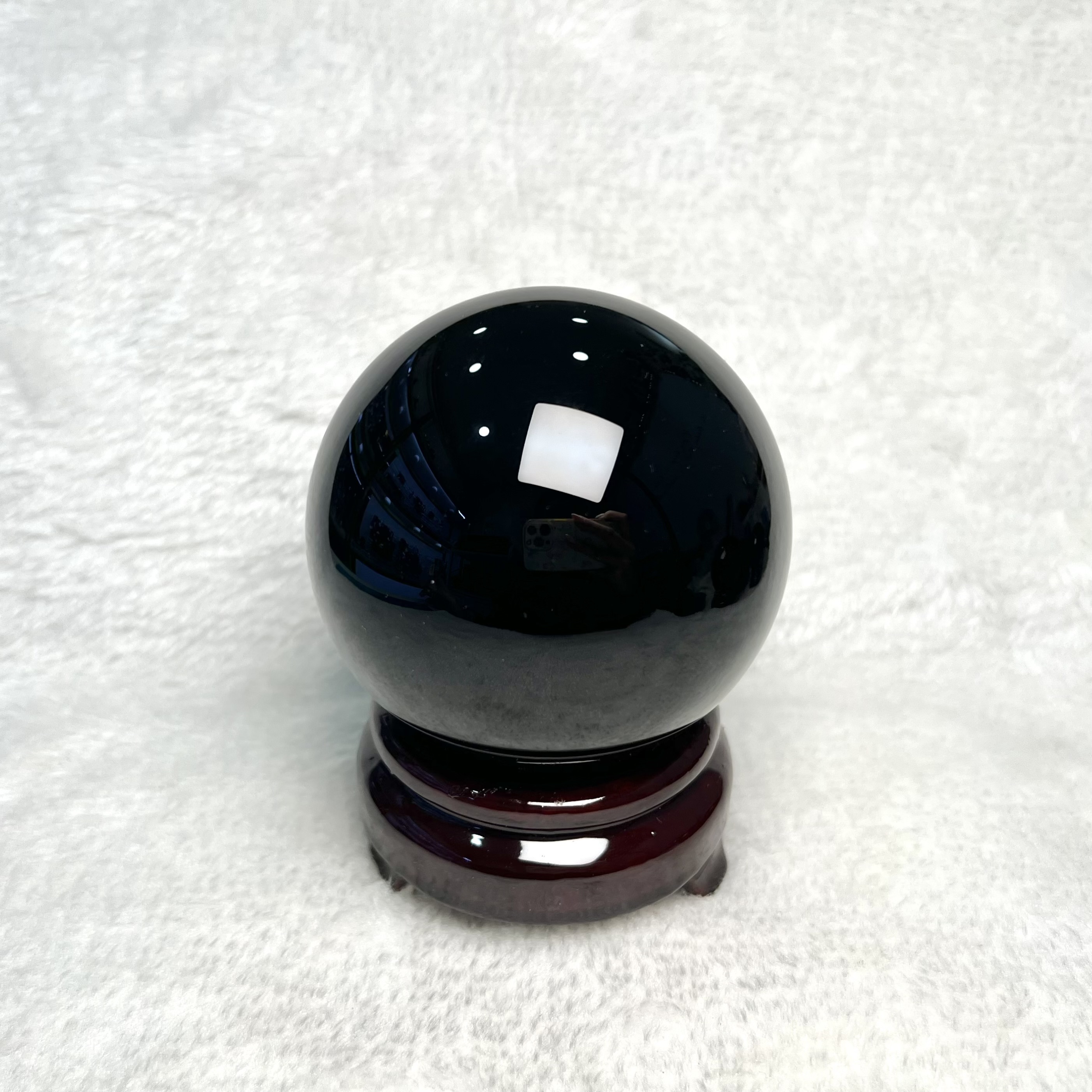 Black Obsidian Crystal Ball 7.7cm #A752A