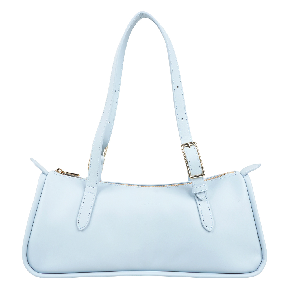 【Longchamp】Looong L 牛皮法棍肩背包(天澄色)