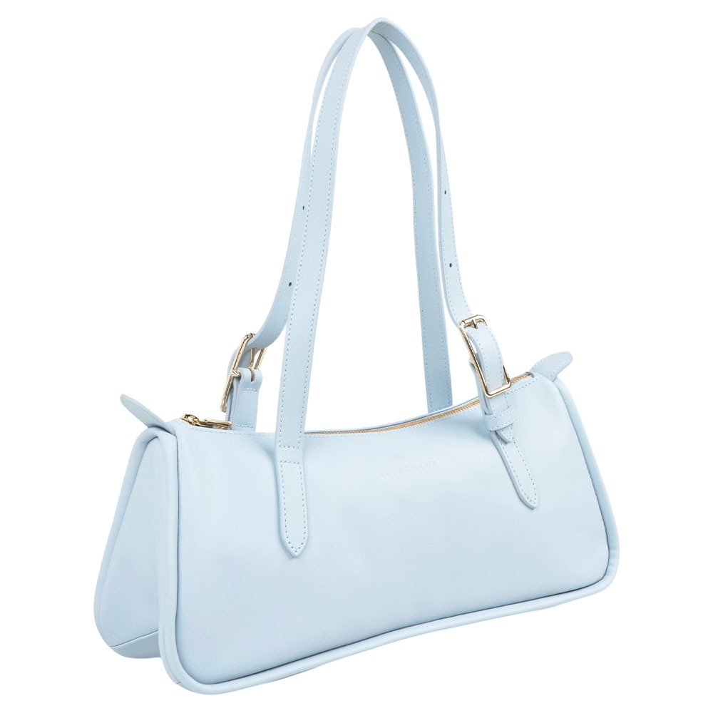 【Longchamp】Looong L 牛皮法棍肩背包(天澄色)