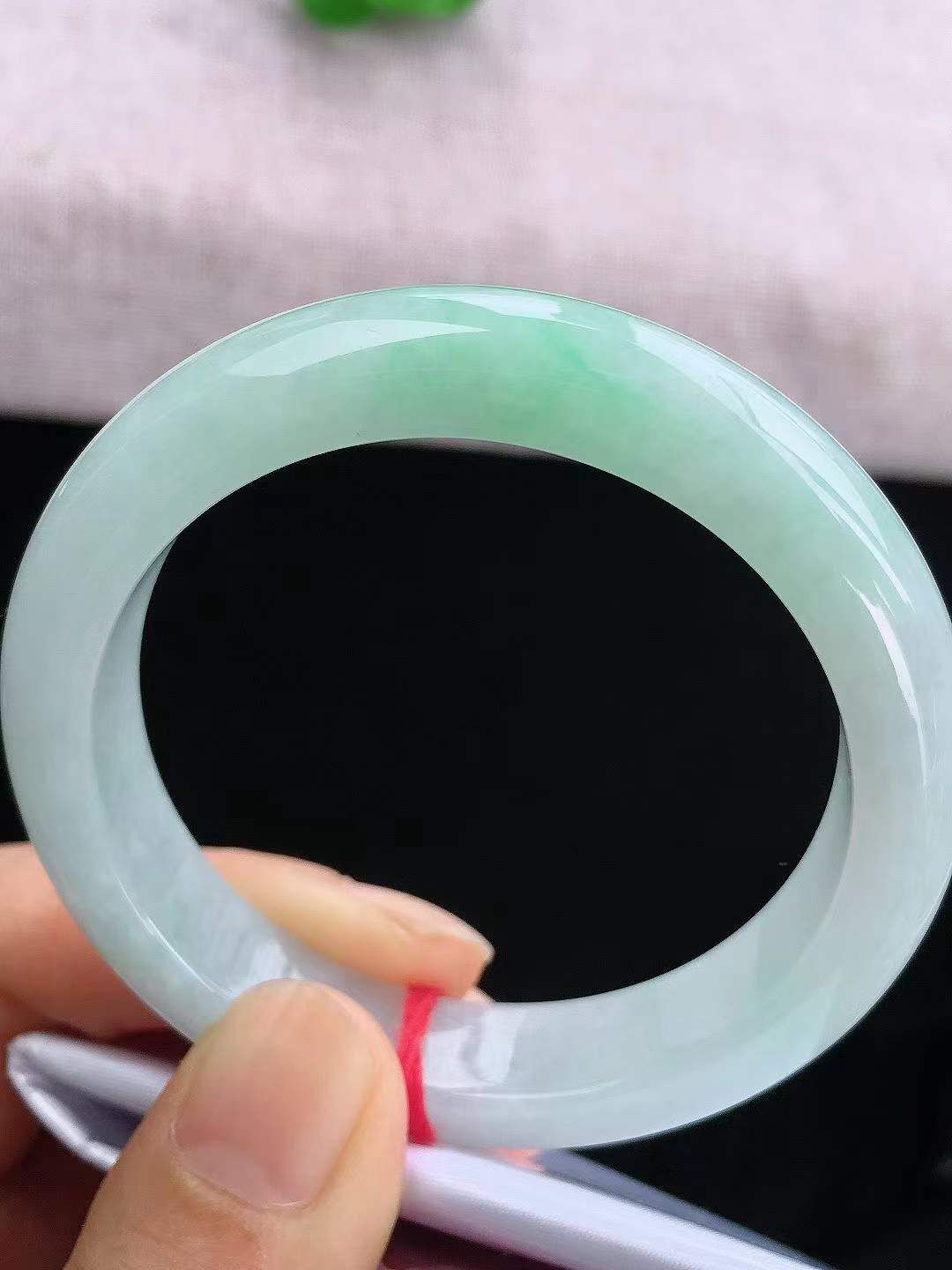 冰飄綠正圈翡翠手鐲,天然翡翠A玉, 緬甸玉, Jade, Jadeite