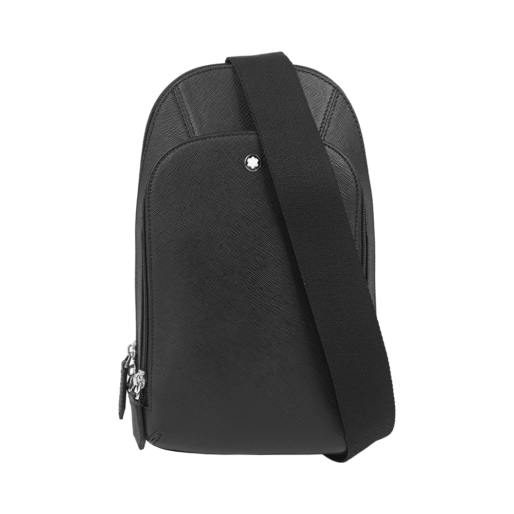 【Montblanc】Sartorial 匠心系列防刮牛皮胸口包/單肩包(黑色)