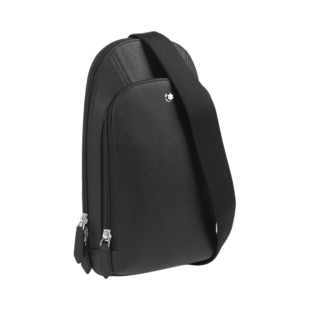 【Montblanc】Sartorial 匠心系列防刮牛皮胸口包/單肩包(黑色)