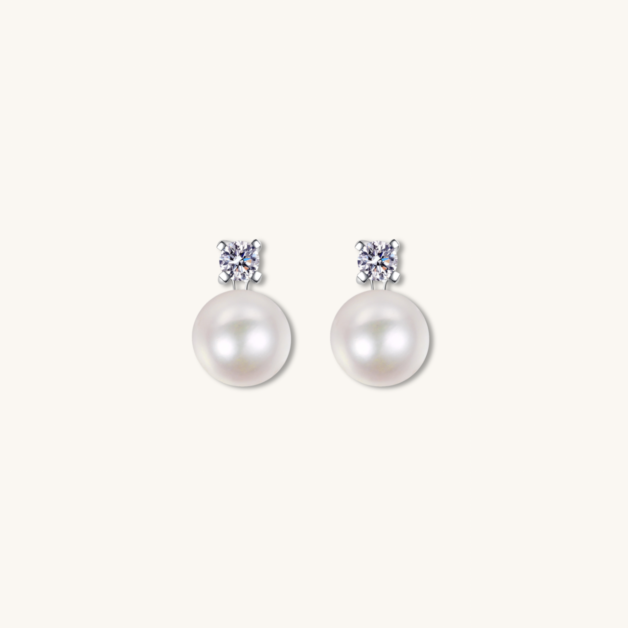 Megan pearl moissanite diamond earrings