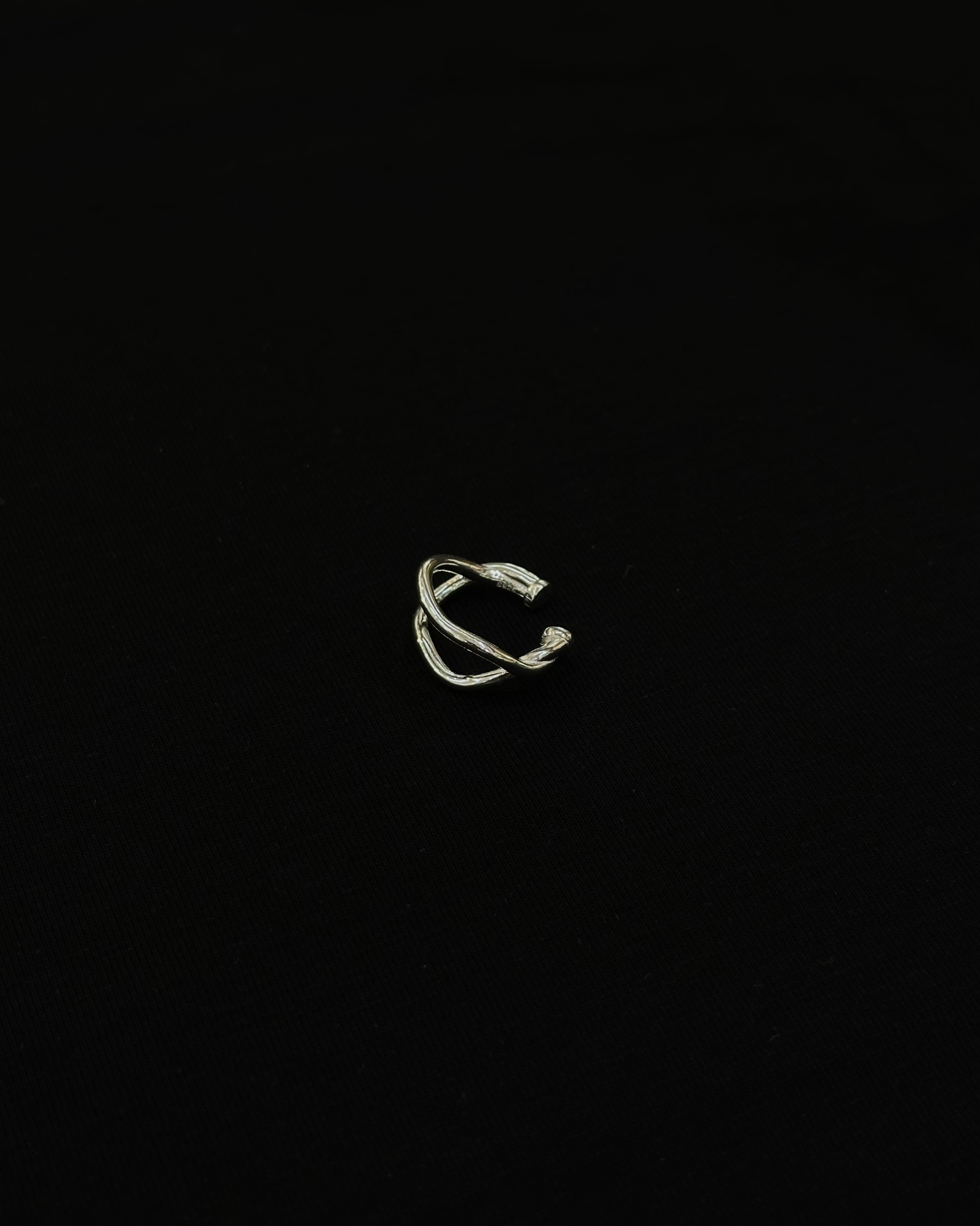 925sliver 微波浪雙條耳骨扣
