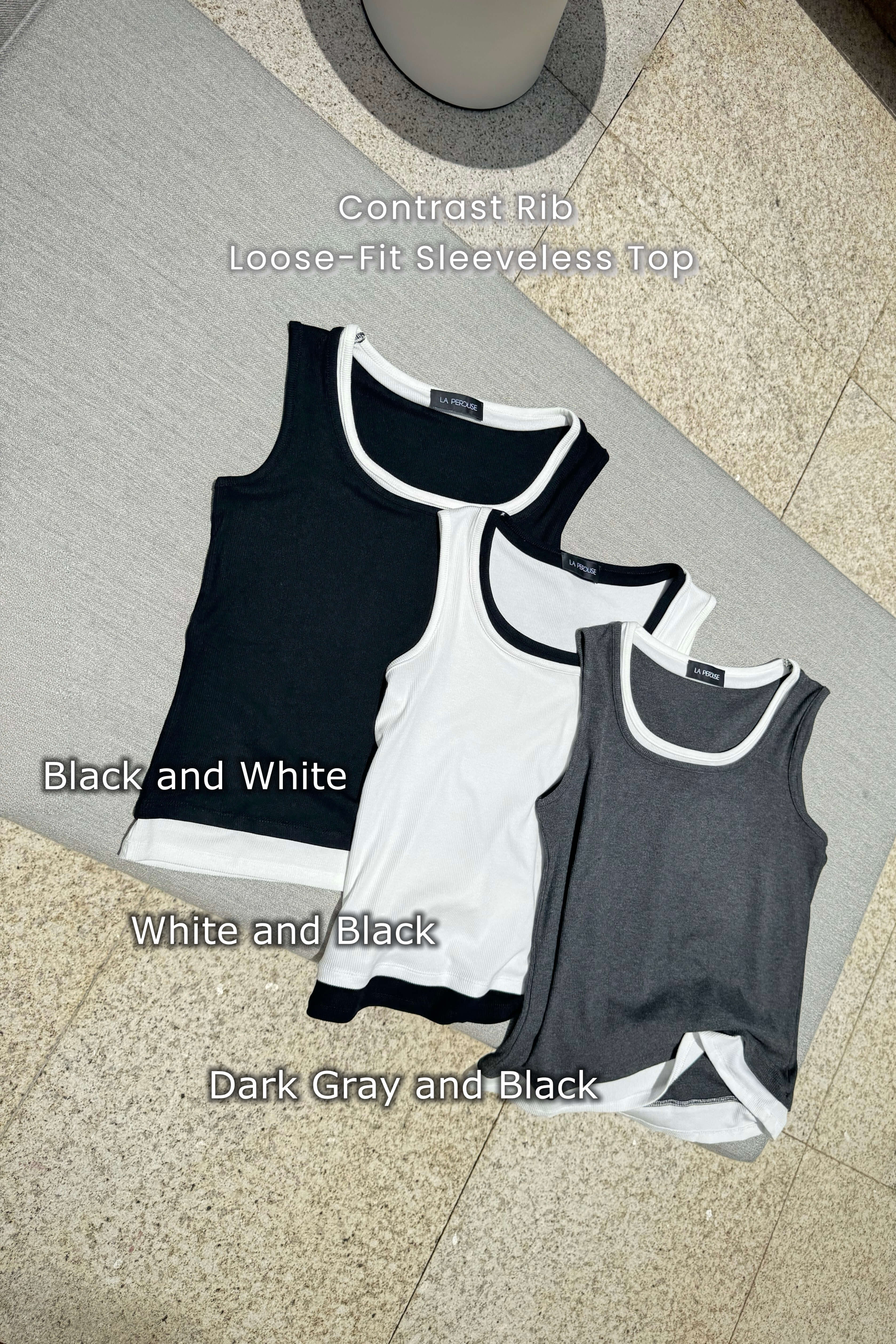 Contrast Rib Loose-Fit Sleeveless Top_TP267L12