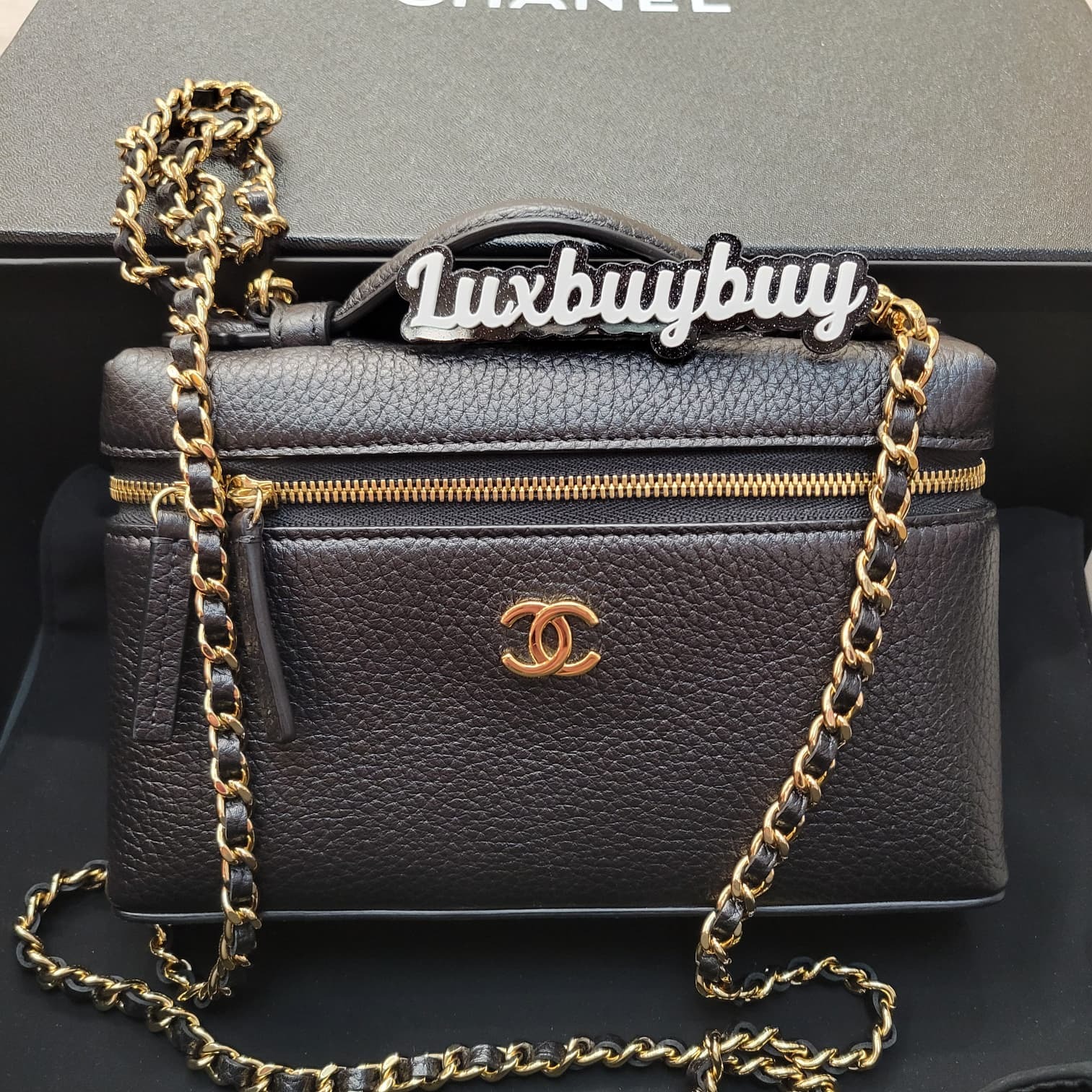 CHANEL AP5346 VANITY WITH CHAIN 19CM BLACK