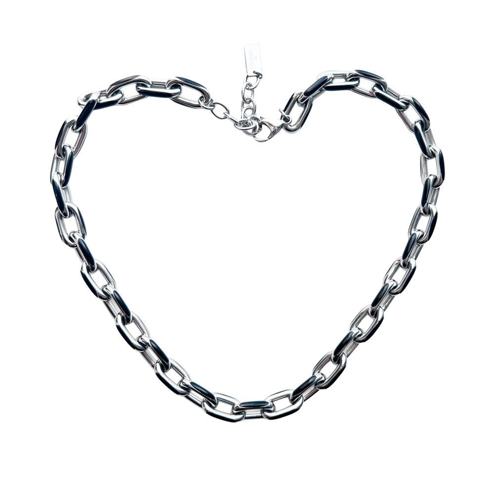 0710CR80-CRISATHENAHK-CLOTHING-Crisathena Enamel Le Figaro Small necklacein Black,Silver（A80）