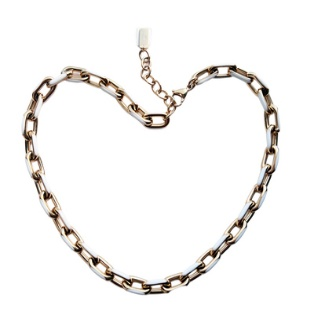0710CR83-CRISATHENAHK-CLOTHING-Crisathena Enamel Le Figaro Small necklacein White,Gold（A83）