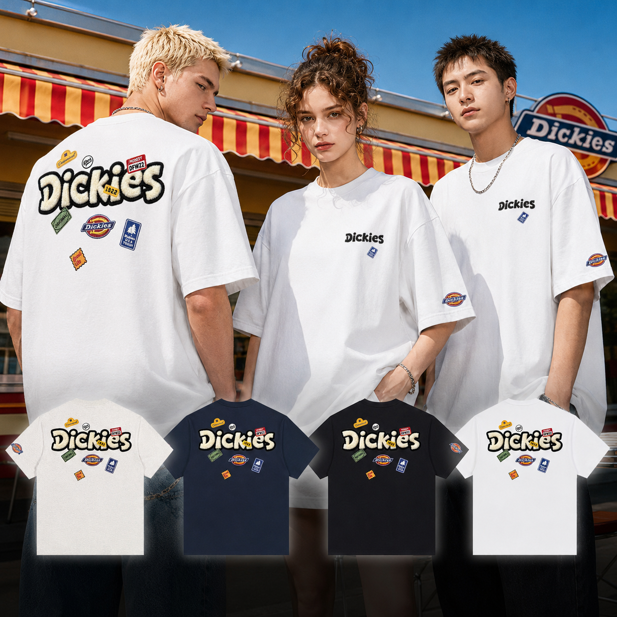預購 Dickies 嘻哈塗鴉 貼紙印花 純棉 短Tee