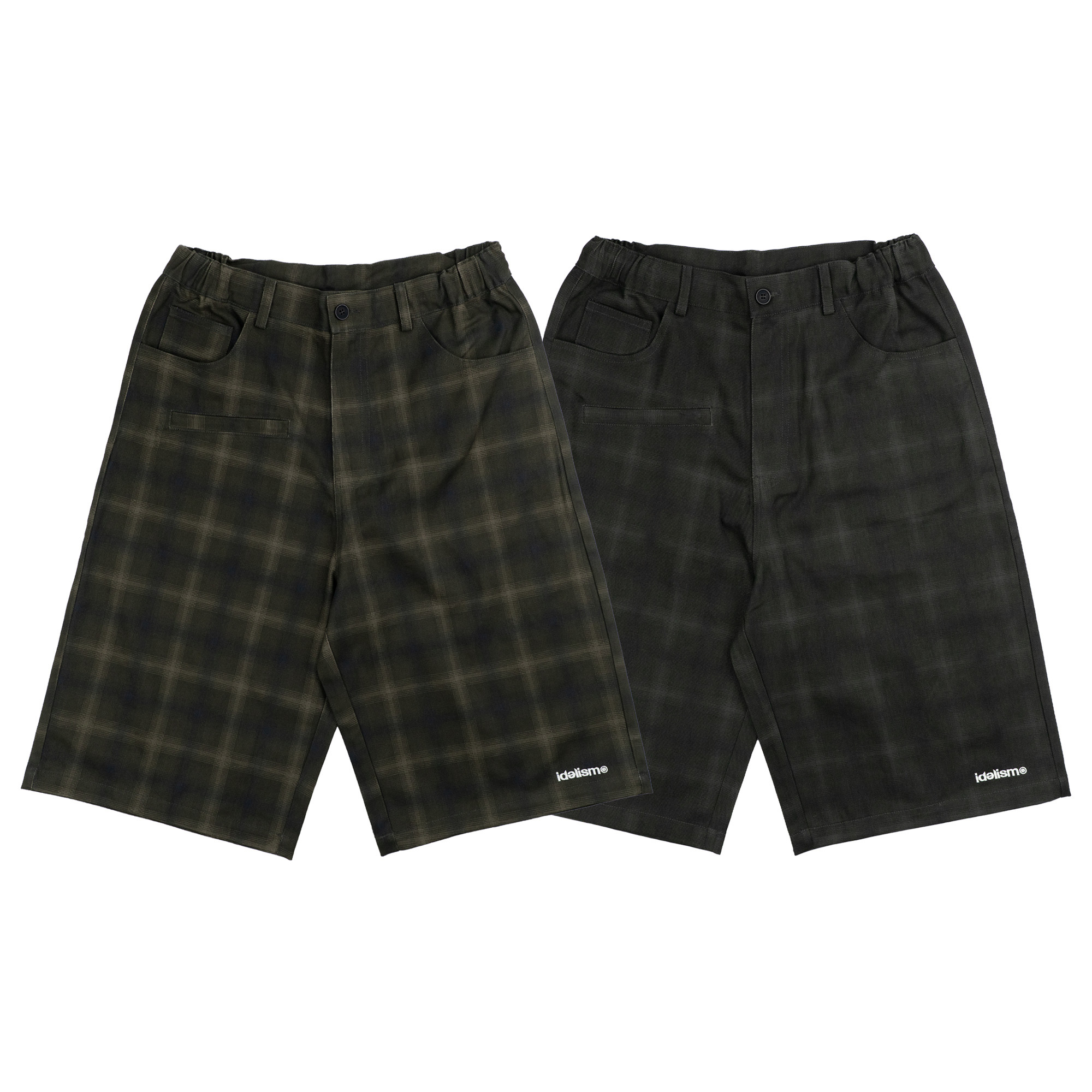 idealism｜ID26008 - Check Jorts (Black/Green)