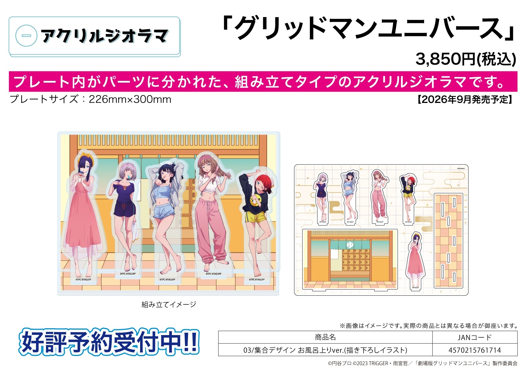 A3 GRIDMAN UNIVERSE Acrylic Scene Set 03 Group Design After Bath Ver. (Original Illustration Art)