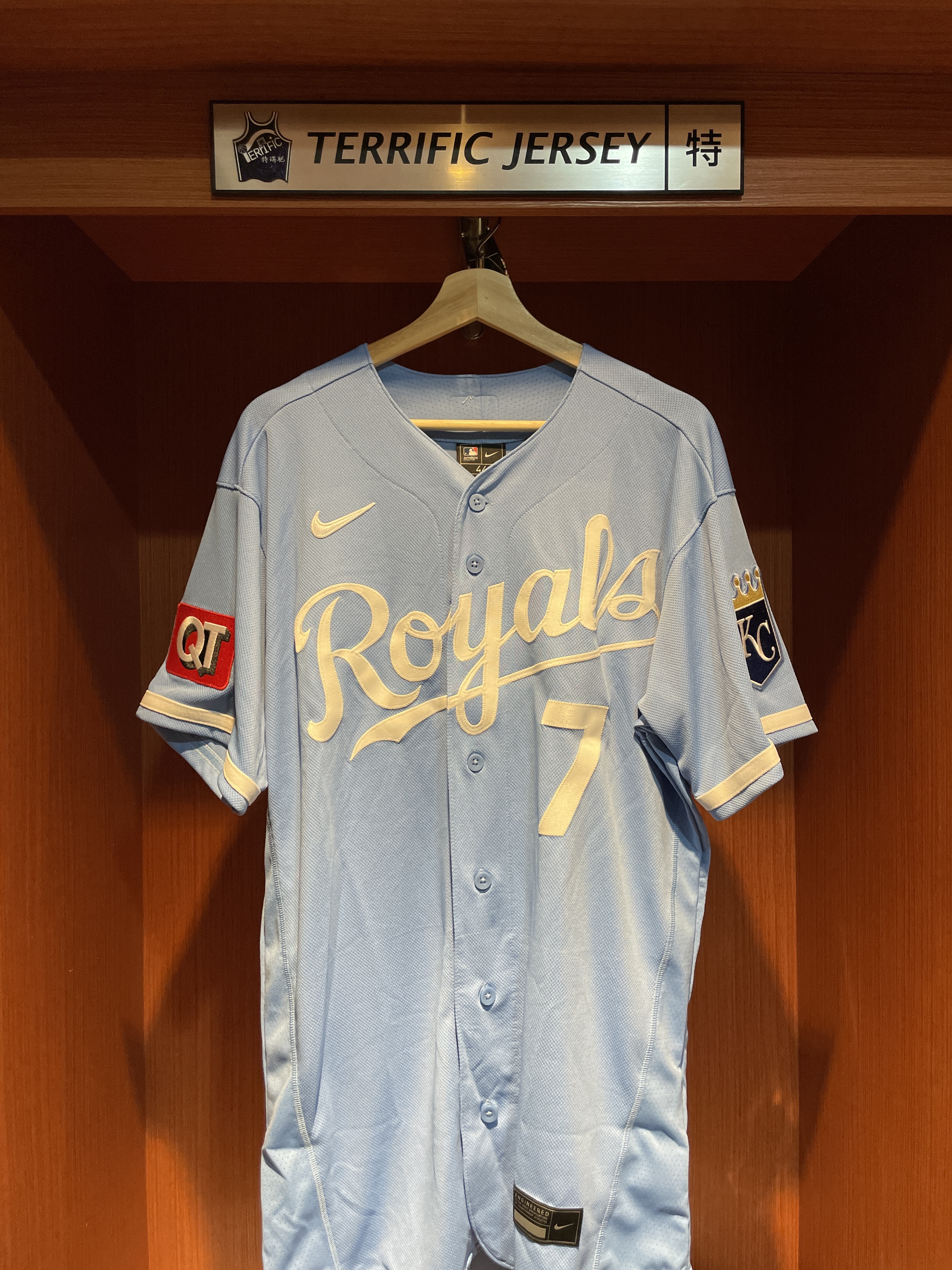 MLB球衣 Bobby Witt Jr. 堪薩斯市皇家水藍 Alternate Nike Authentic Jersey 球員版 電繡 含贊助商標 全新