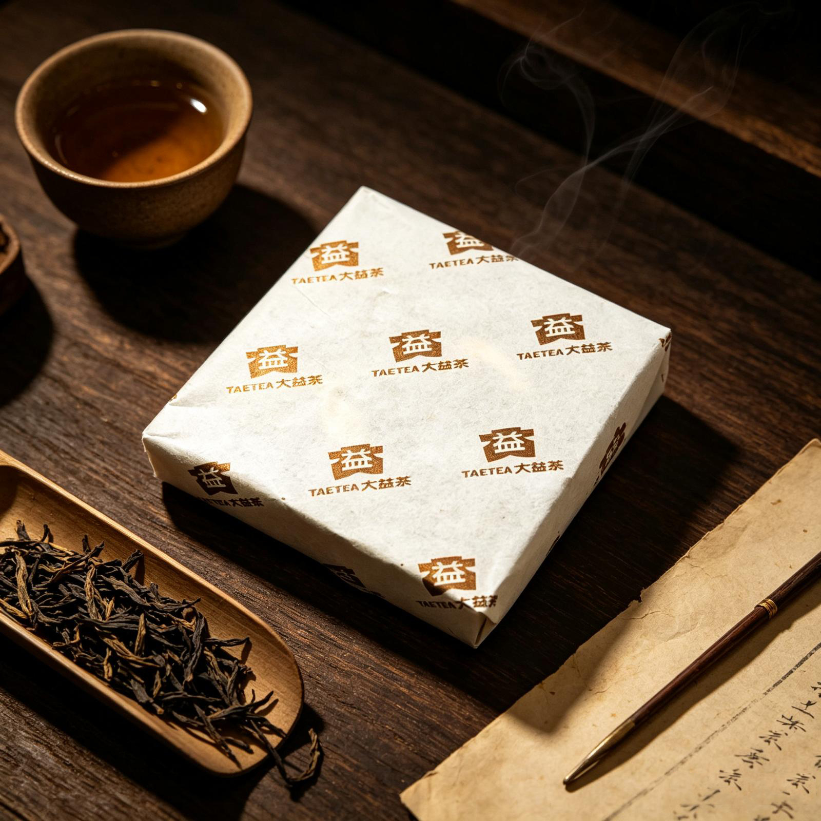 2009年大益高端普洱熟茶九九方茶901批81克茶磚