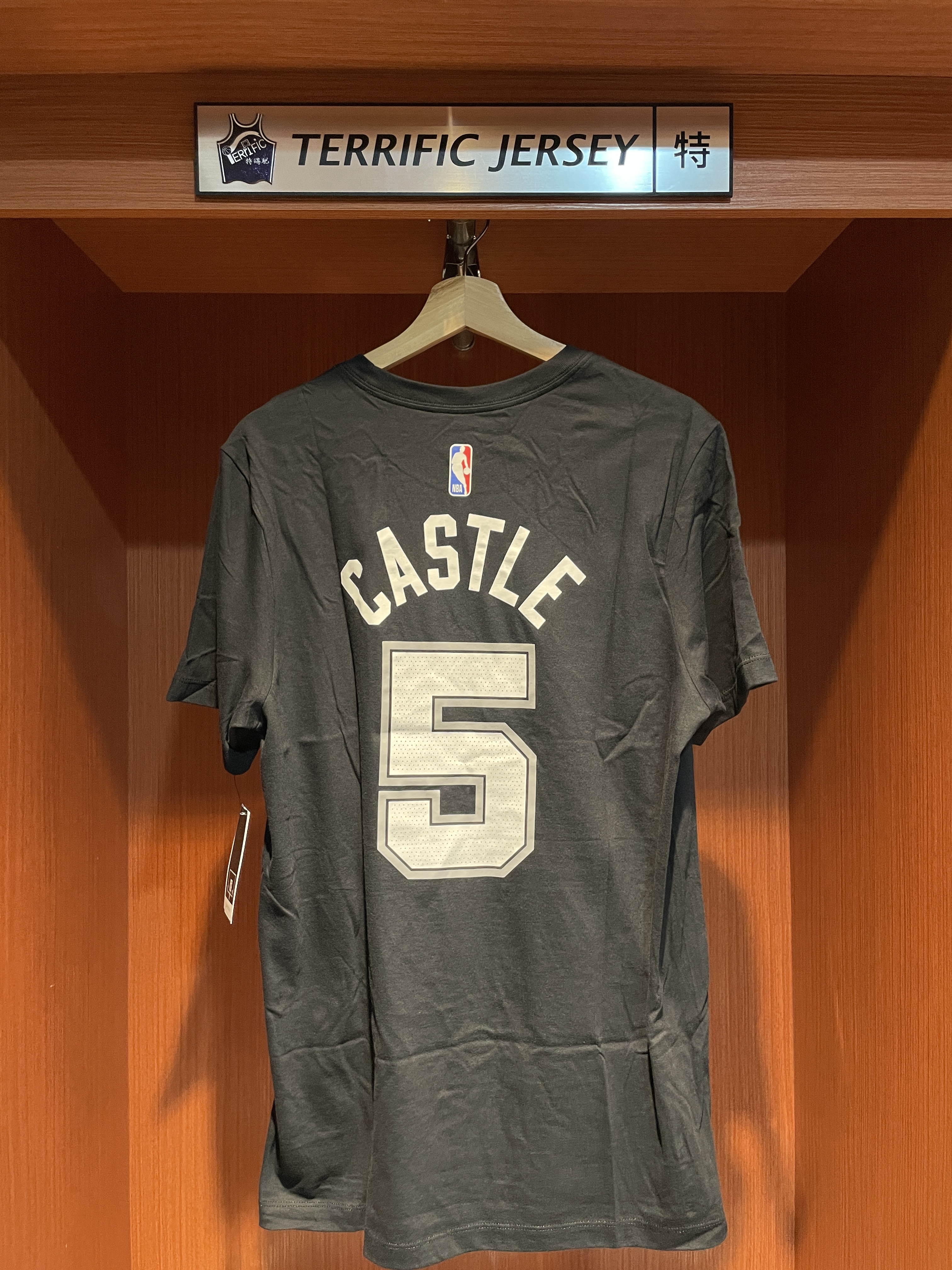 NBA短袖 Stephon Castle 聖安東尼奧馬刺黑 Icon Nike Player Name Tee 棉質 短袖 全新
